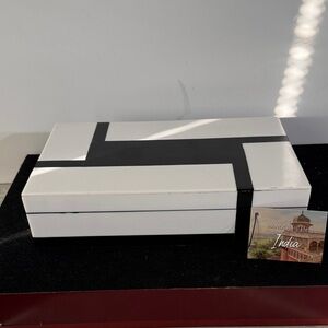 Beautiful handcrafted made in India Elegant Black and White Decorative Box